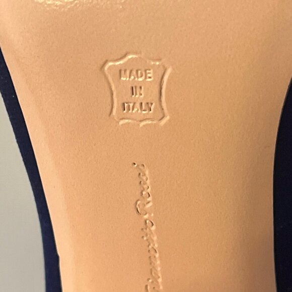 Gianvito Rossi Brandy High Heel Ankle Boots Royal Blue Velvet - Picture 11 of 12